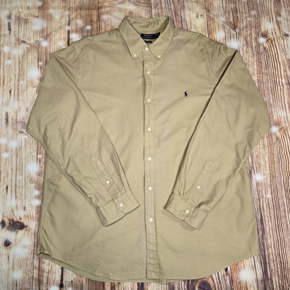 Polo Ralph Lauren Classic Fit Long Sleeve Sport Shirt XXL TAN